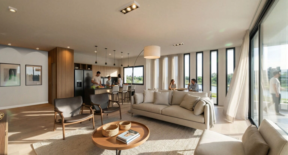 Living comedor de día con vista al parque en Hurlingham Park